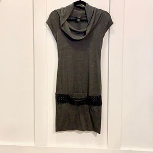 Gray Belted Tunic sweater Top